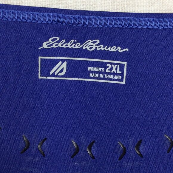 Eddie Bauer FreeVent Top Womens Size 2XL Purple Vented Lightweight V-Neck - Picture 7 of 8
